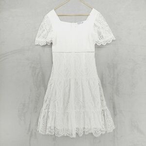 Ticosa White Short Sleeve Fit & Flare Summer Mini Dress P3129